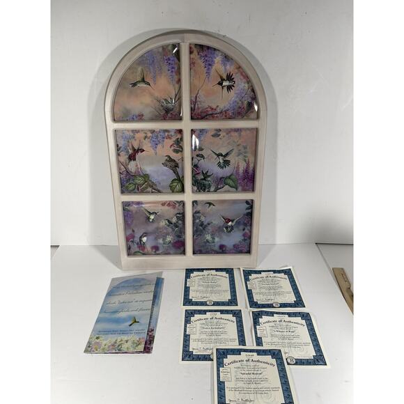 6 HUMMINGBIRD PLATES Arch LARRY MARTIN A GARDEN of LITTLE‎ JEWELS 5 Certificates